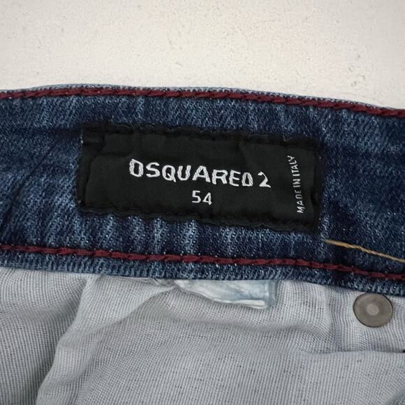 DSQUARED2 | Men’s Icon Distressed Slim Medium Wash Designer Blue Jeans 54 US 44 - Picture 12 of 12